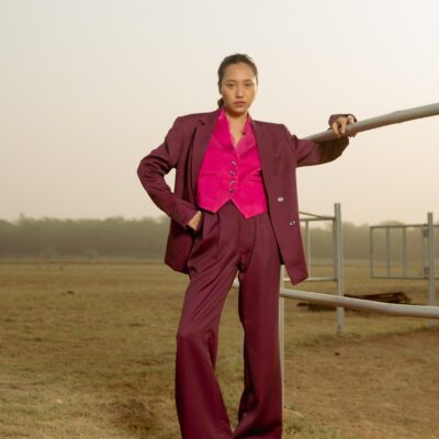 BURGANDY 3 PC BLAZER SET