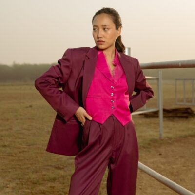 BURGANDY BLAZER 2 PC SET
