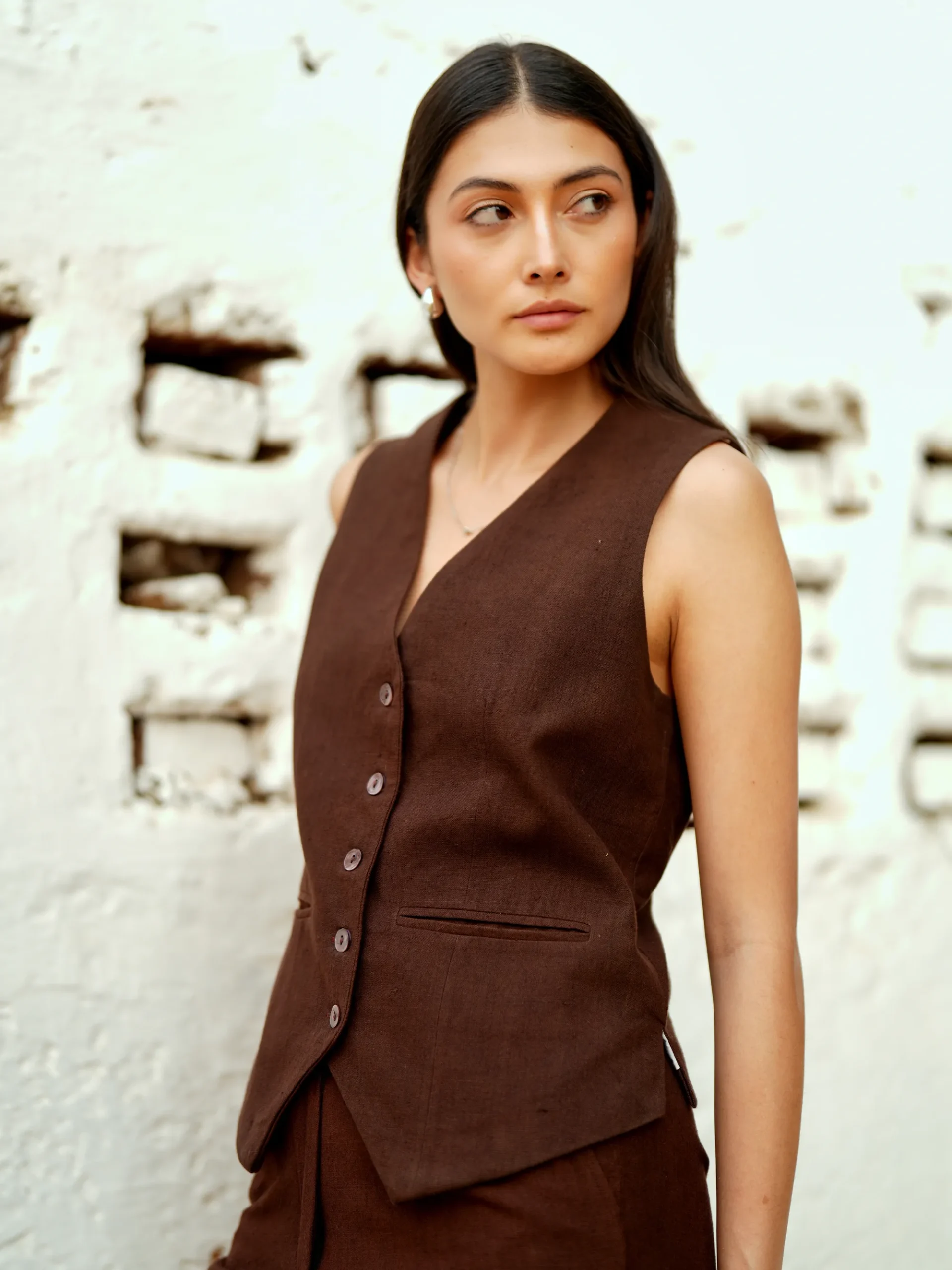 Earthy brown waistcoat